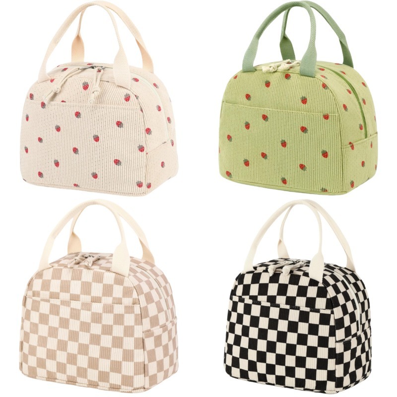 Cute Corduroy Lunch Bag for Wo - Meal Prep Fit review and price