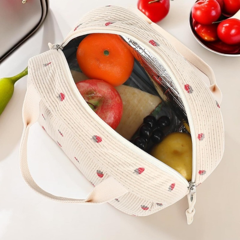 Cute Corduroy Lunch Bag for Wo - Meal Prep Fit review and price