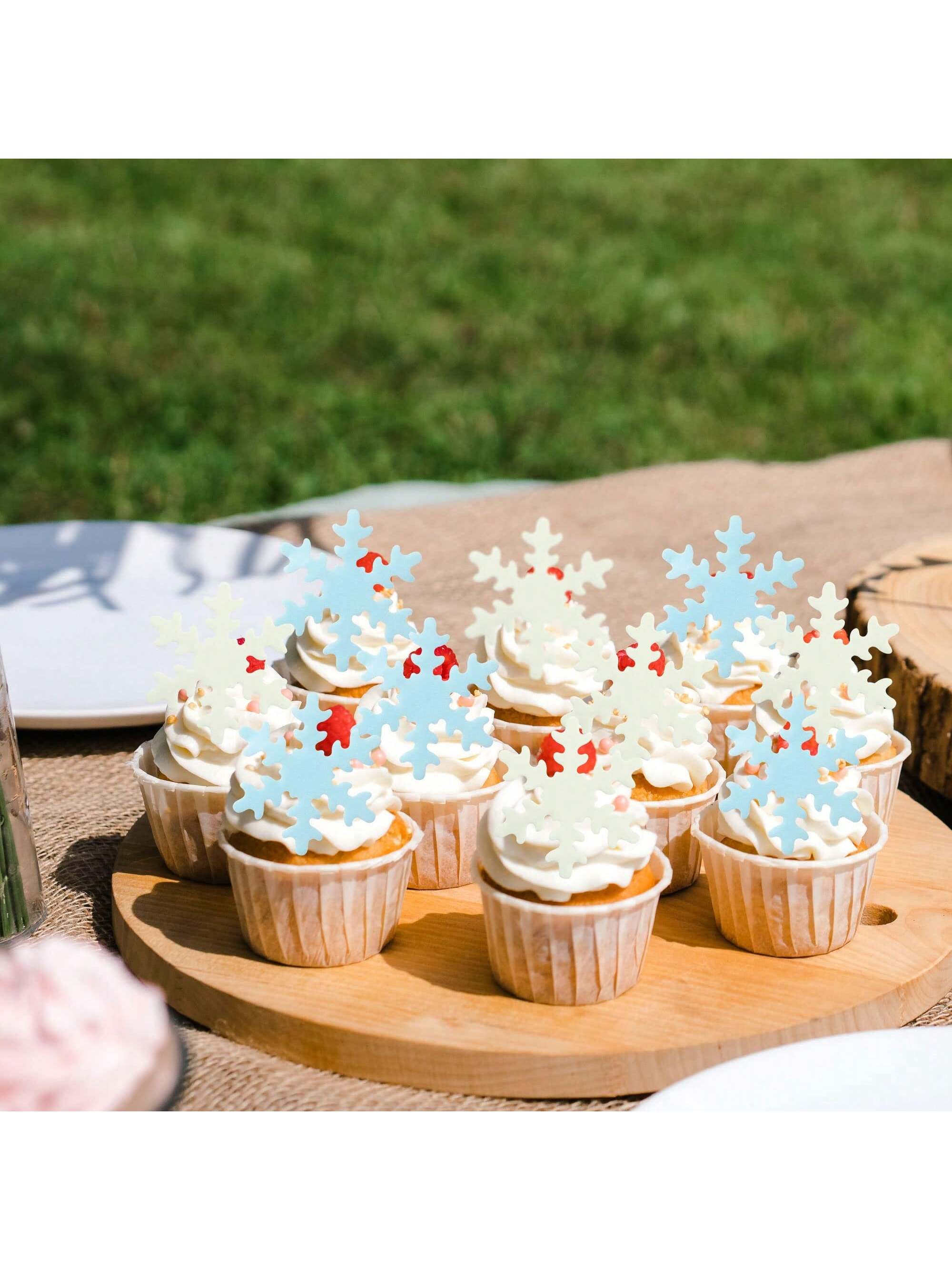 50Pcs Blue White Cupcake Toppe - Meal Prep Frozen review and price
