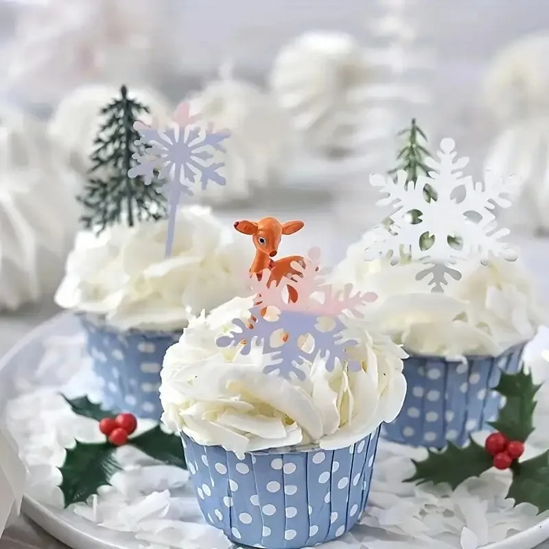 16pcs Snowflake Cupcake Topper - Meal Prep Frozen review and price