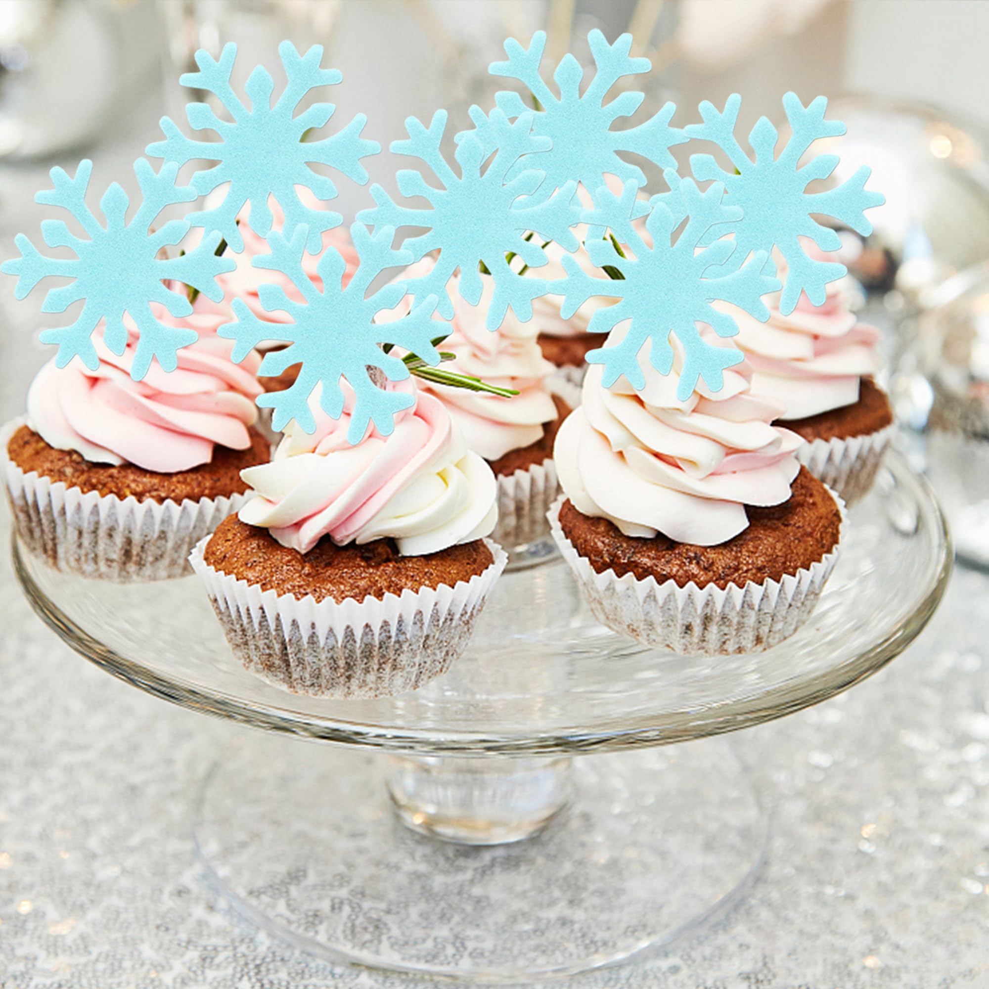 50Pcs Blue White Cupcake Toppe - Meal Prep Frozen review and price