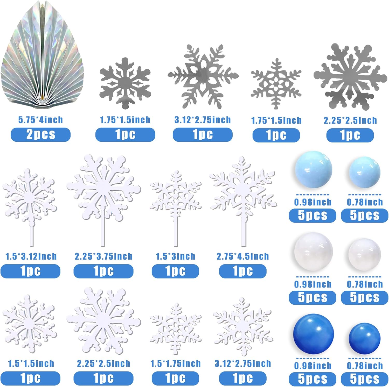 44 PCS Snowflake Cake Toppers  - Meal Prep Frozen review and price